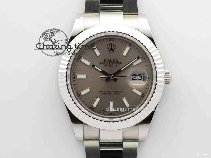 MiroTime 1221 DateJust II 41mm SS BP Maker Best Edition Gray Dial On SS Bracelet SA Trendsetting 3736